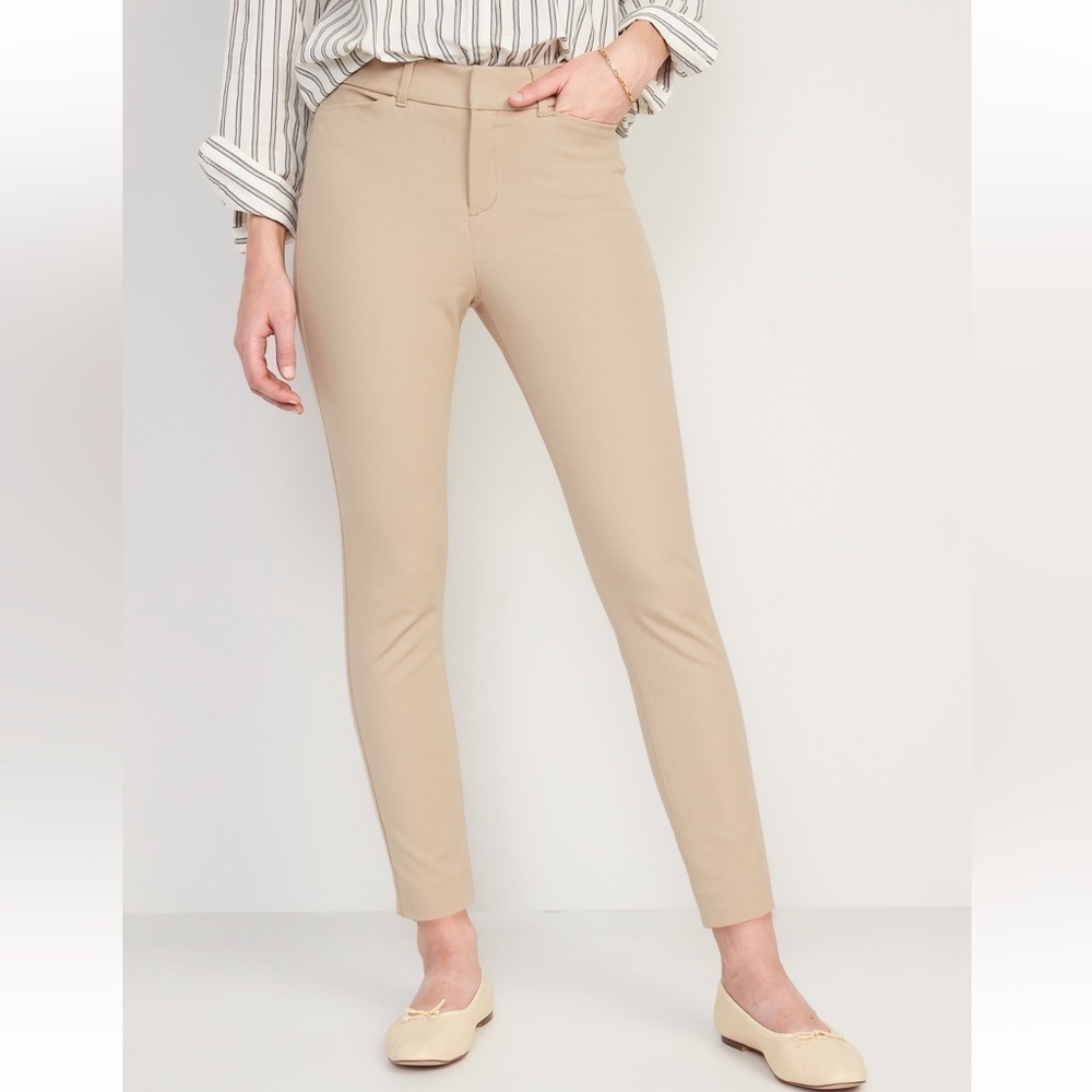 Old Navy High Waisted Pixie Skinny Ankle Pants Mocha Taffy